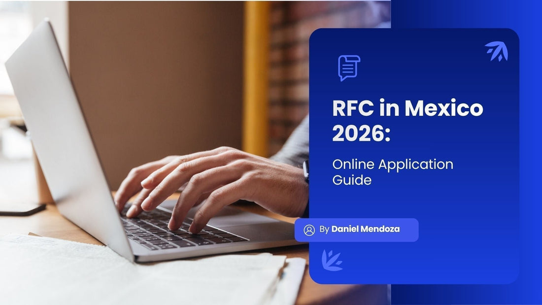 Featured image for blog guide: Mexican professional researching how to apply for RFC Tax ID online for Mexico 2026 from home without visiting SAT offices