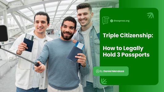 Mexican American friends with triple citizenship passports at airport