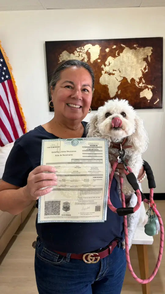 DNExpress client holding their Mexican and U.S. passports